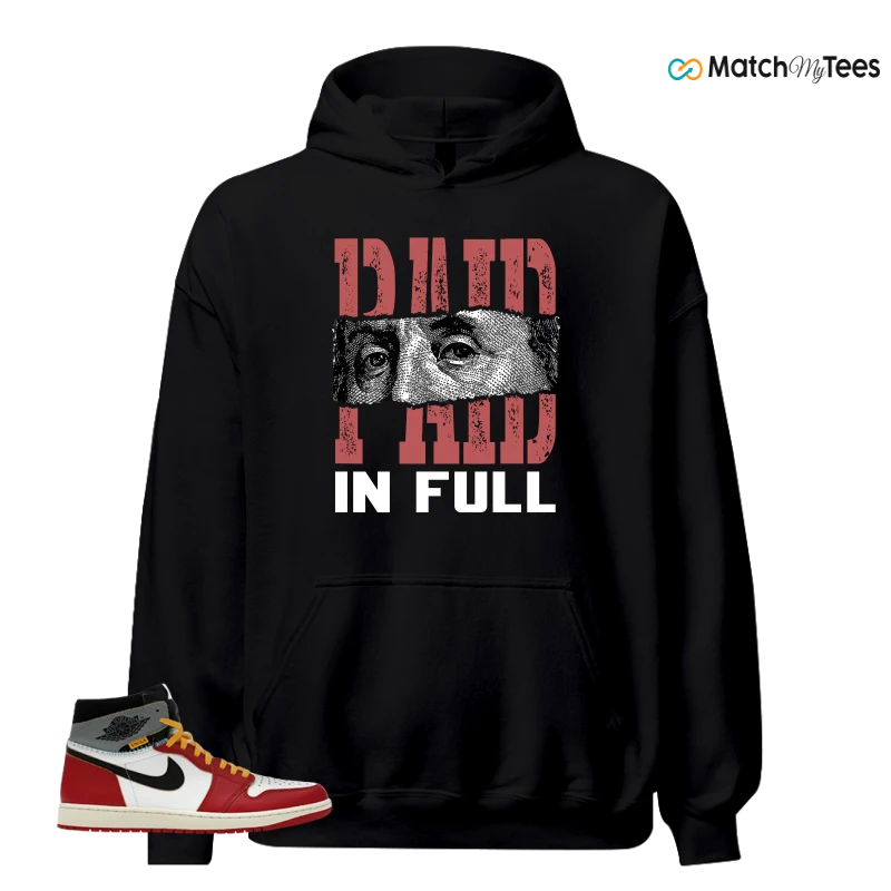 NIKE AIR JORDAN 1 HIGH X UNION LA SNEAKER/VARSITY RED/BLACK-SAIL-SHADOW GREY-MUSLIN matching Hoodie