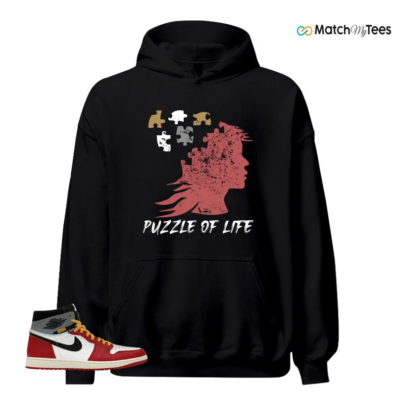 NIKE AIR JORDAN 1 HIGH X UNION LA SNEAKER/VARSITY RED/BLACK-SAIL-SHADOW GREY-MUSLIN matching Hoodie