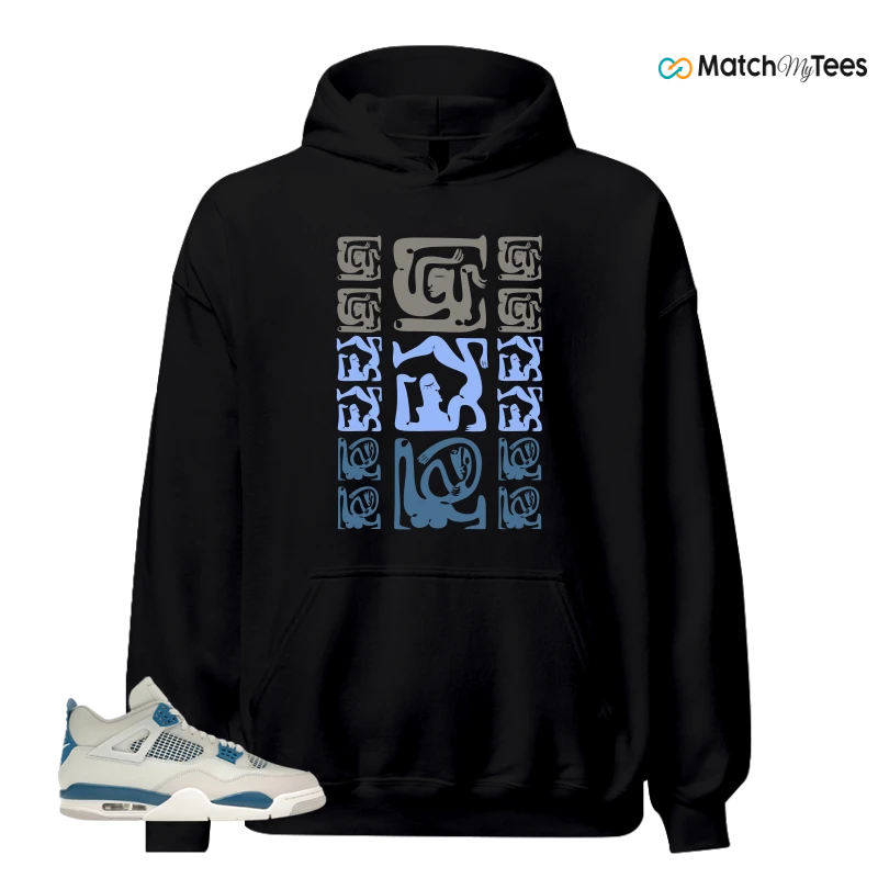 NIKE AIR JORDAN 4 MILITARY BLUE SNEAKER Matching Tees hoodie