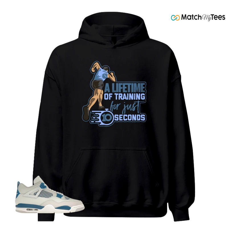 NIKE AIR JORDAN 4 MILITARY BLUE SNEAKER Matching Tees hoodie
