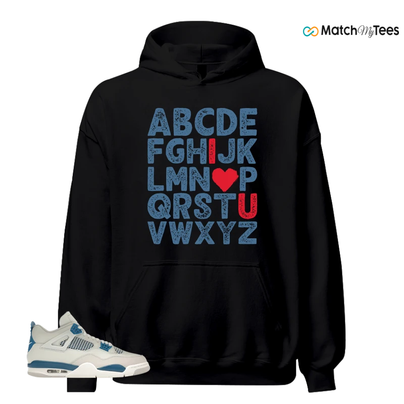 NIKE AIR JORDAN 4 MILITARY BLUE SNEAKER Matching Tees hoodie