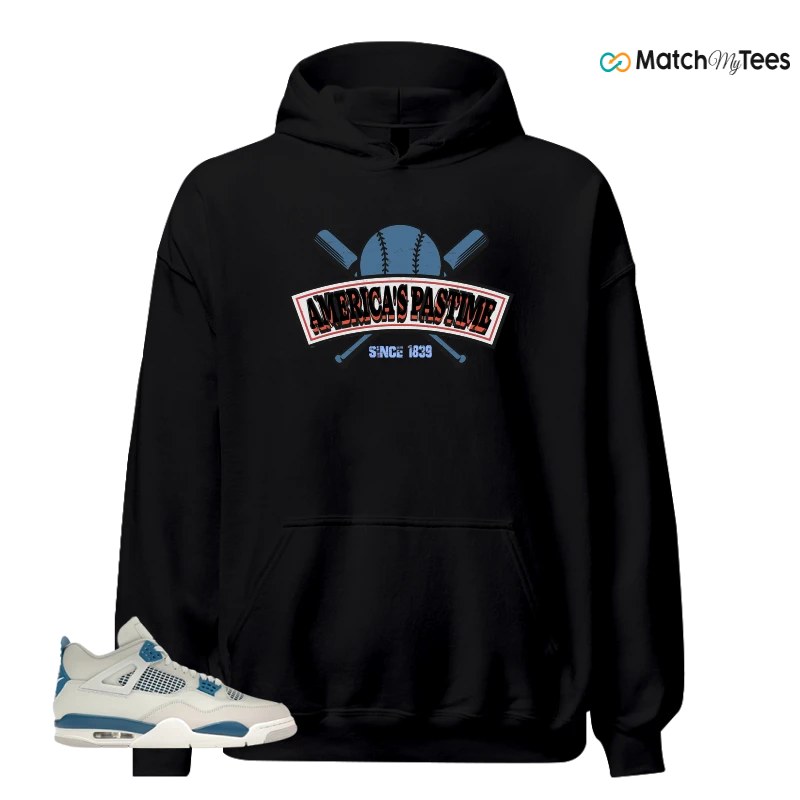 NIKE AIR JORDAN 4 MILITARY BLUE SNEAKER Matching Tees hoodie