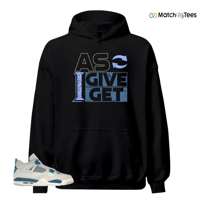 NIKE AIR JORDAN 4 MILITARY BLUE SNEAKER Matching Tees hoodie