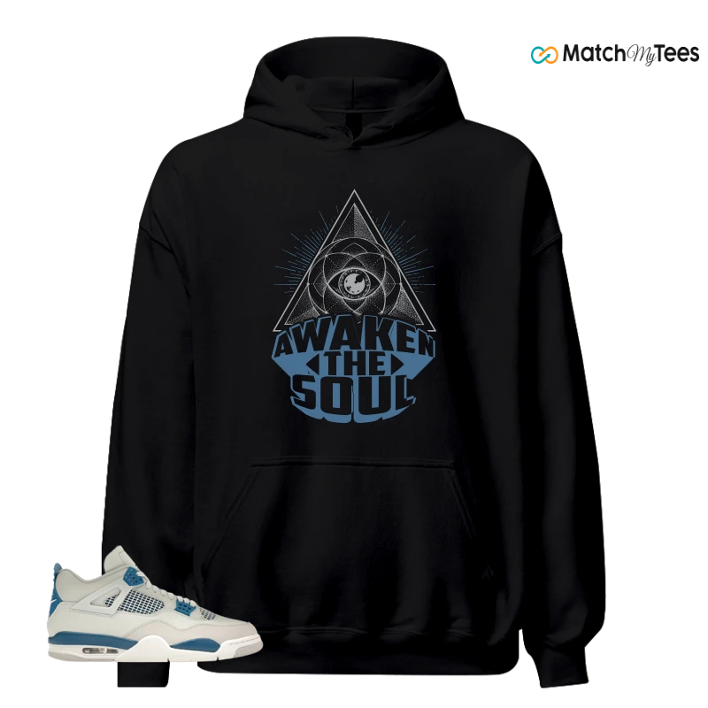 NIKE AIR JORDAN 4 MILITARY BLUE SNEAKER Matching Tees hoodie
