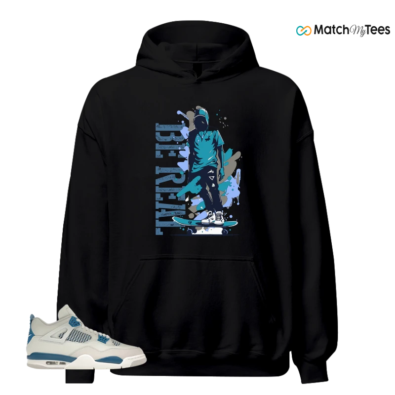 NIKE AIR JORDAN 4 MILITARY BLUE SNEAKER Matching Tees hoodie