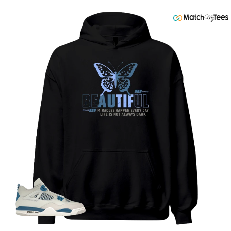 NIKE AIR JORDAN 4 MILITARY BLUE SNEAKER Matching Tees hoodie