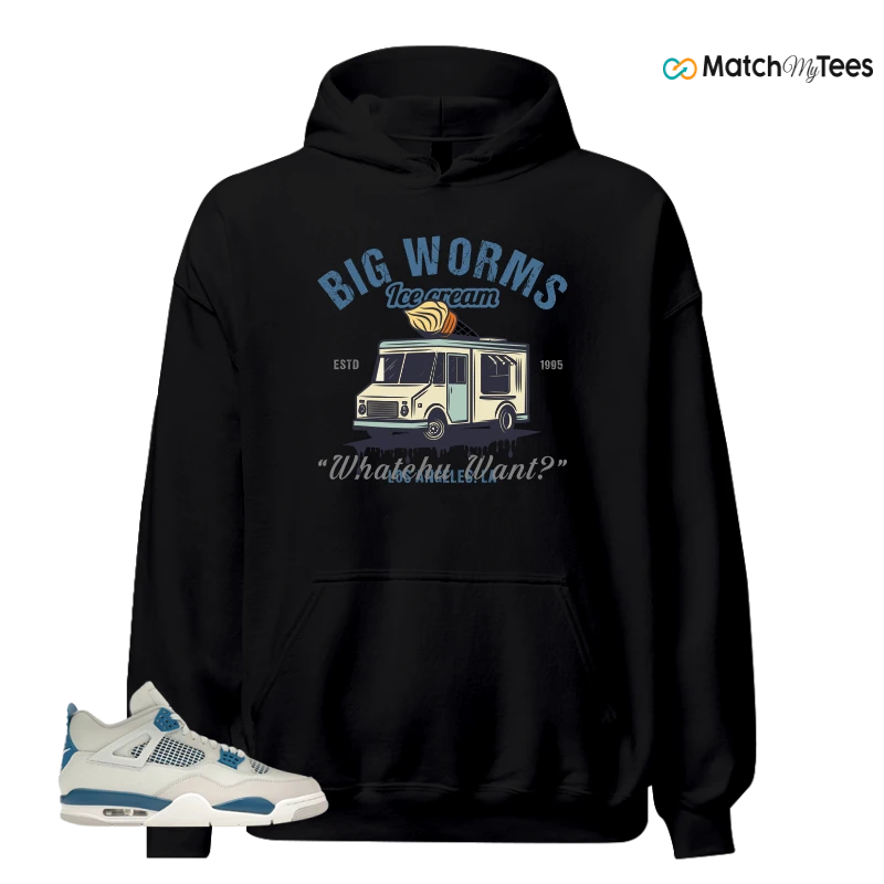 NIKE AIR JORDAN 4 MILITARY BLUE SNEAKER Matching Tees hoodie