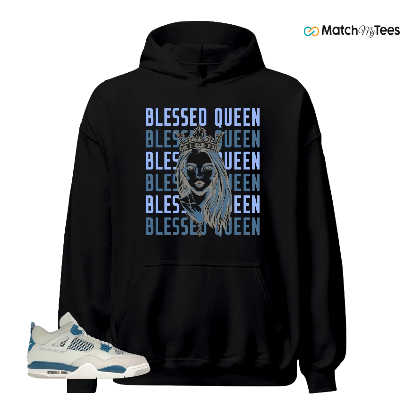 NIKE AIR JORDAN 4 MILITARY BLUE SNEAKER Matching Tees hoodie
