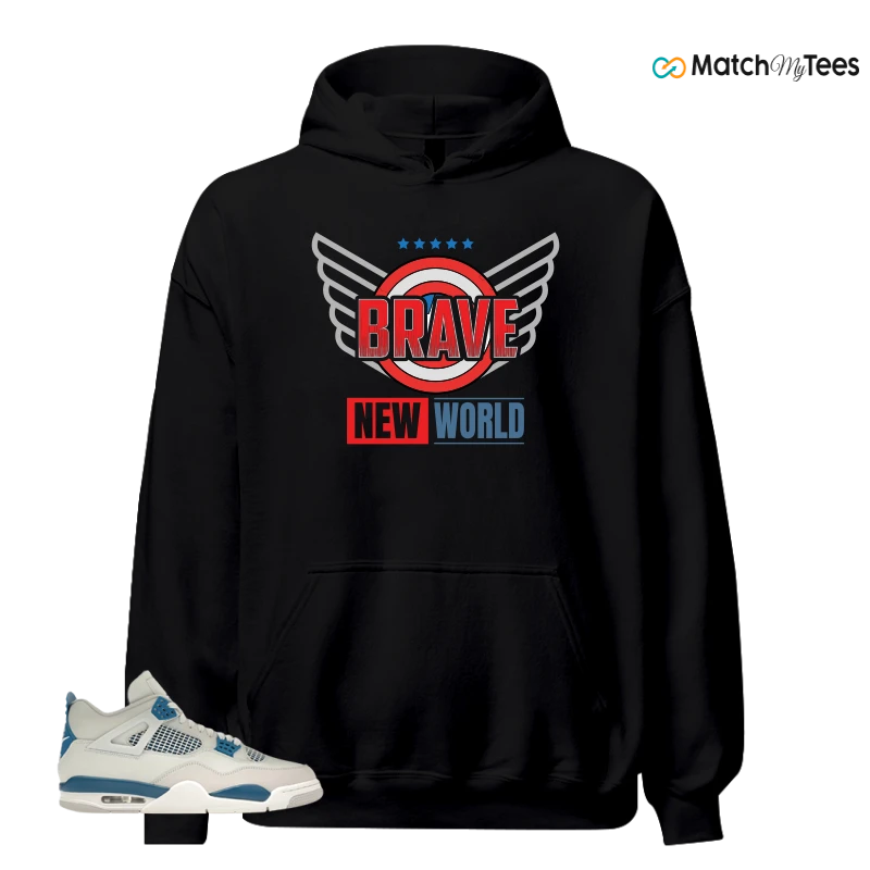 NIKE AIR JORDAN 4 MILITARY BLUE SNEAKER Matching Tees hoodie