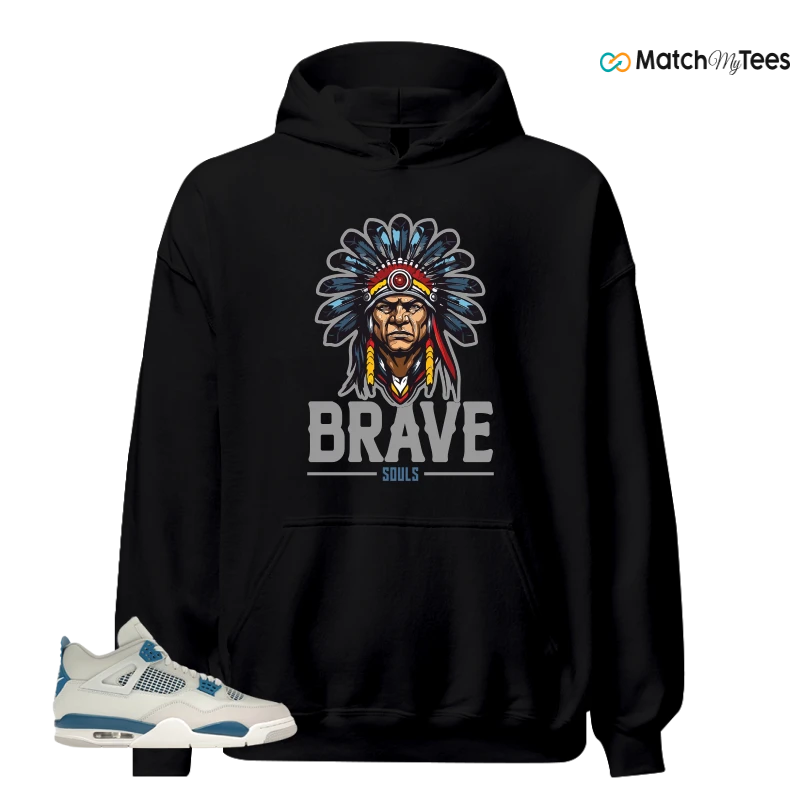 NIKE AIR JORDAN 4 MILITARY BLUE SNEAKER Matching Tees hoodie