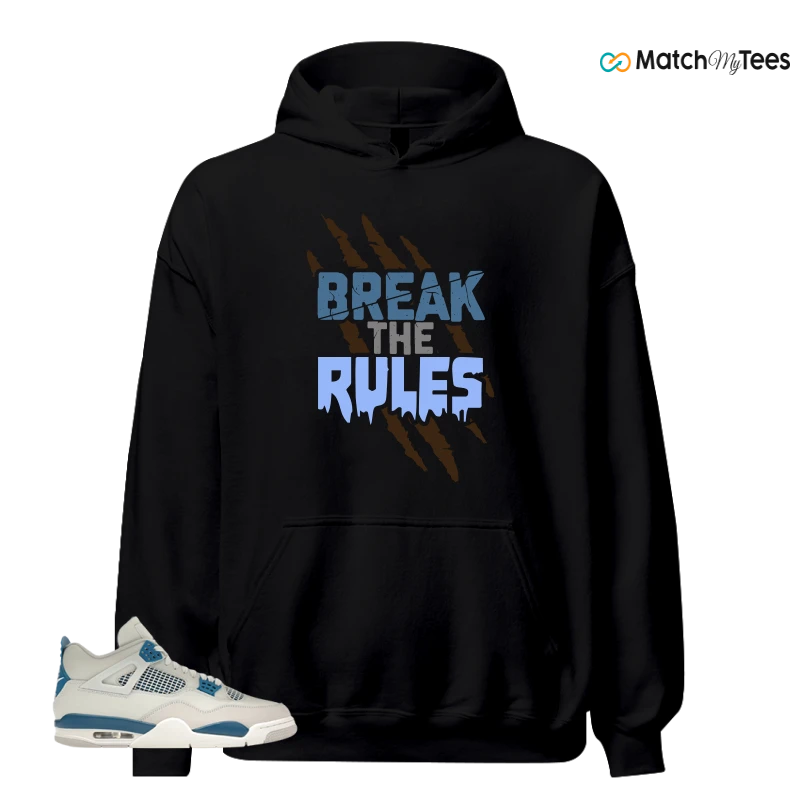 NIKE AIR JORDAN 4 MILITARY BLUE SNEAKER Matching Tees hoodie