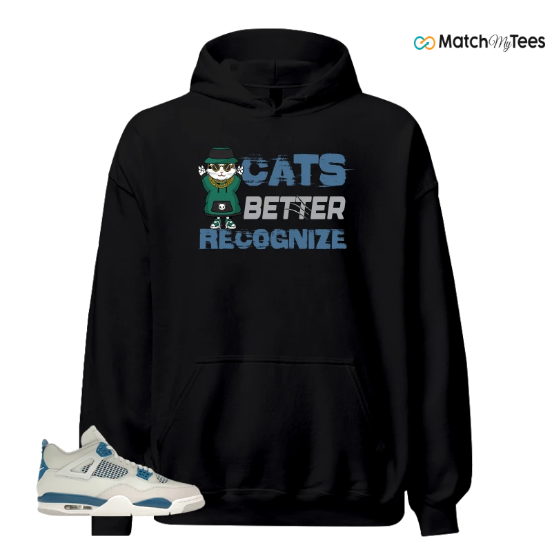 NIKE AIR JORDAN 4 MILITARY BLUE SNEAKER Matching Tees hoodie