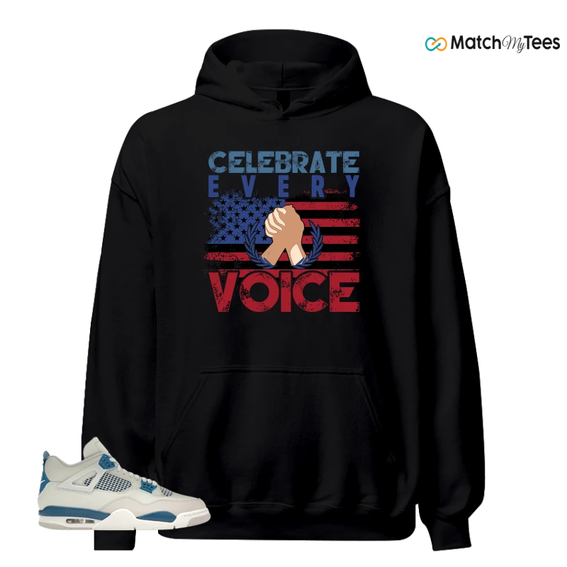 NIKE AIR JORDAN 4 MILITARY BLUE SNEAKER Matching Tees hoodie