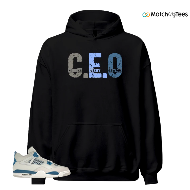 NIKE AIR JORDAN 4 MILITARY BLUE SNEAKER Matching Tees hoodie