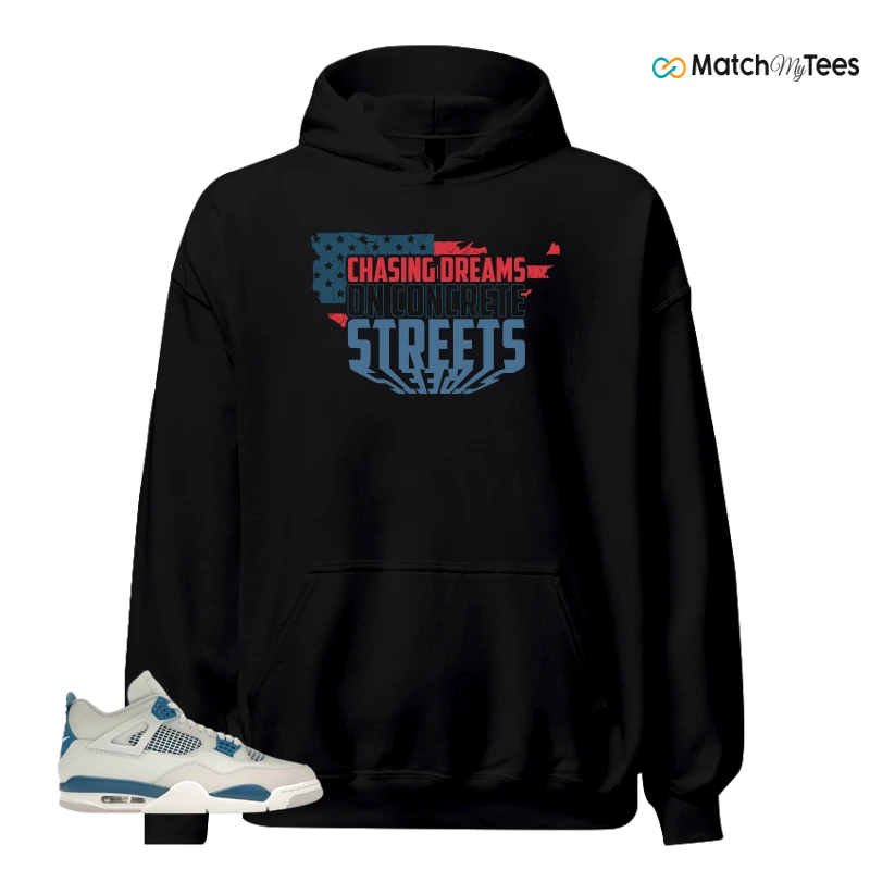 NIKE AIR JORDAN 4 MILITARY BLUE SNEAKER Matching Tees hoodie