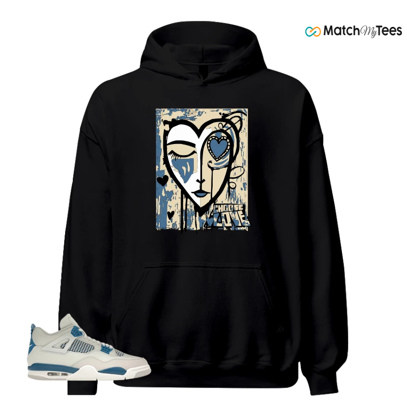 NIKE AIR JORDAN 4 MILITARY BLUE SNEAKER Matching Tees hoodie