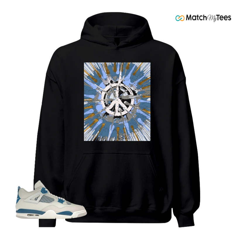 NIKE AIR JORDAN 4 MILITARY BLUE SNEAKER Matching Tees hoodie