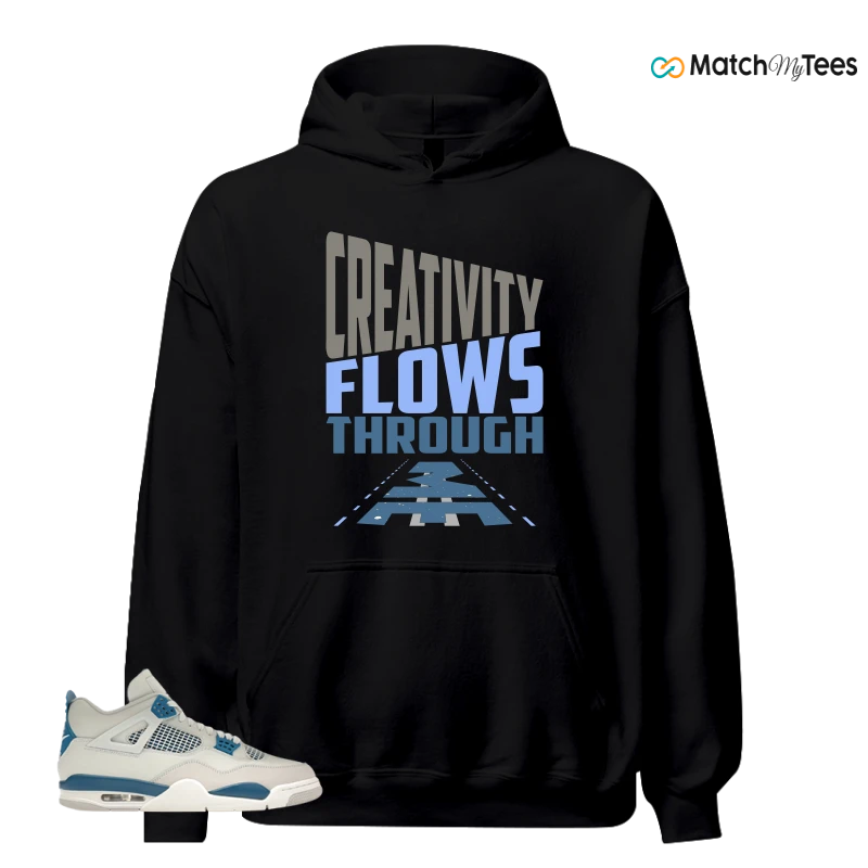 NIKE AIR JORDAN 4 MILITARY BLUE SNEAKER Matching Tees hoodie
