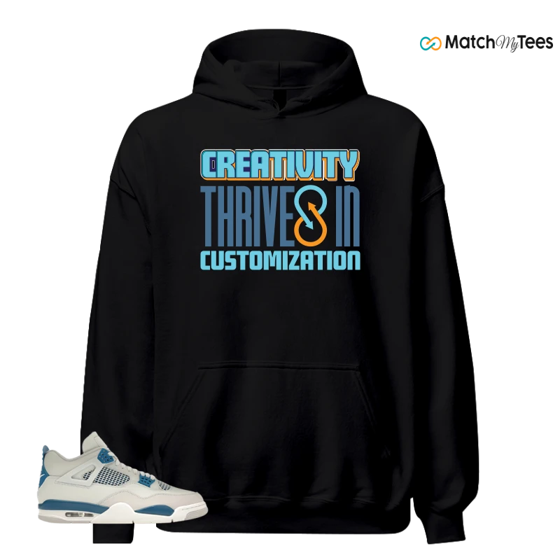 NIKE AIR JORDAN 4 MILITARY BLUE SNEAKER Matching Tees hoodie