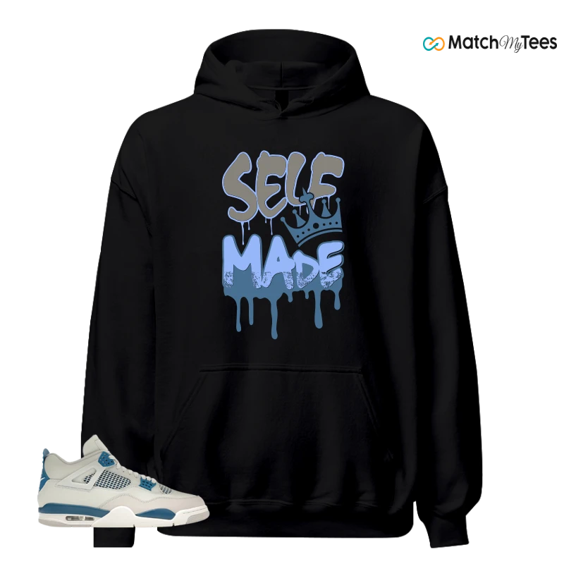 NIKE AIR JORDAN 4 MILITARY BLUE SNEAKER Matching Tees hoodie