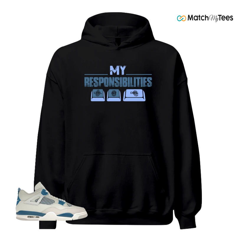 NIKE AIR JORDAN 4 MILITARY BLUE SNEAKER Matching Tees hoodie