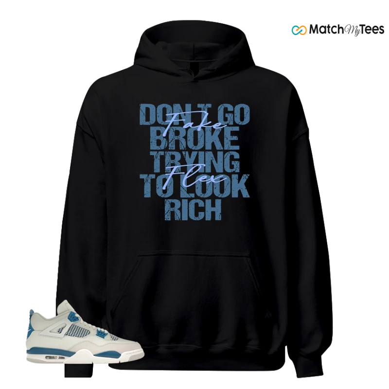 NIKE AIR JORDAN 4 MILITARY BLUE SNEAKER Matching Tees hoodie