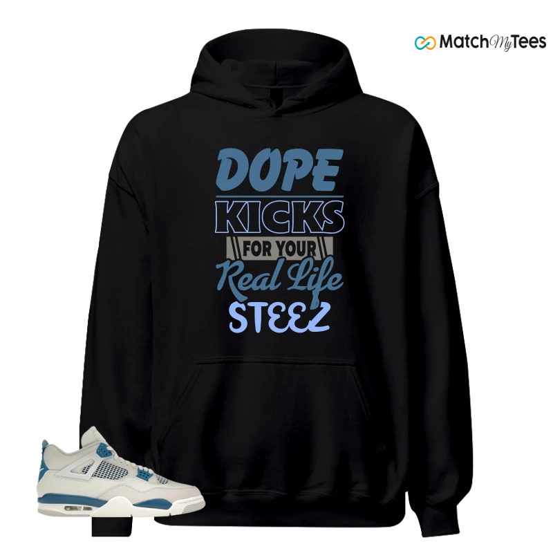 NIKE AIR JORDAN 4 MILITARY BLUE SNEAKER Matching Tees hoodie