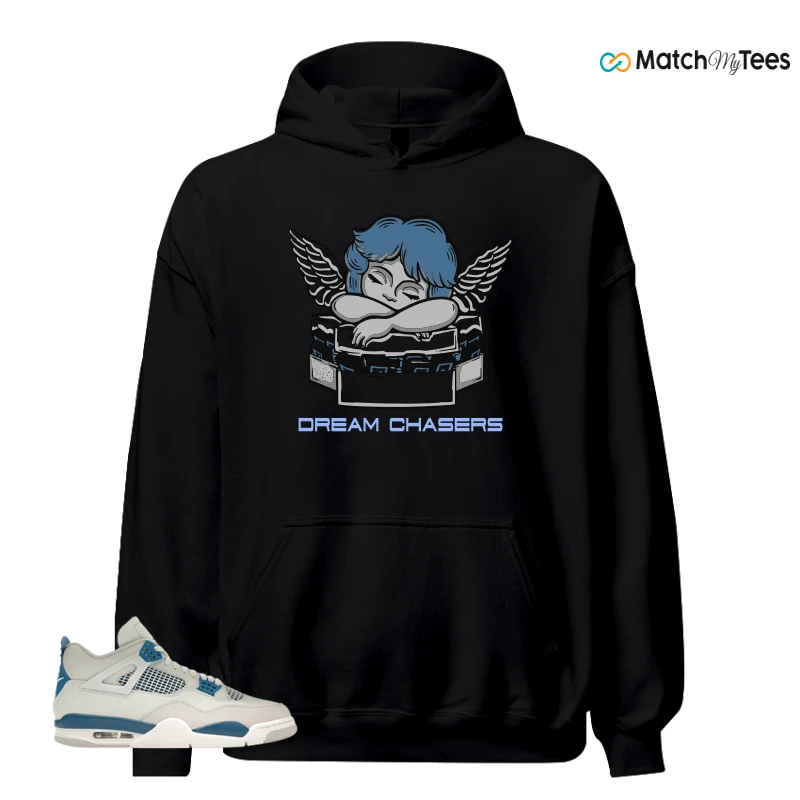 NIKE AIR JORDAN 4 MILITARY BLUE SNEAKER Matching Tees hoodie