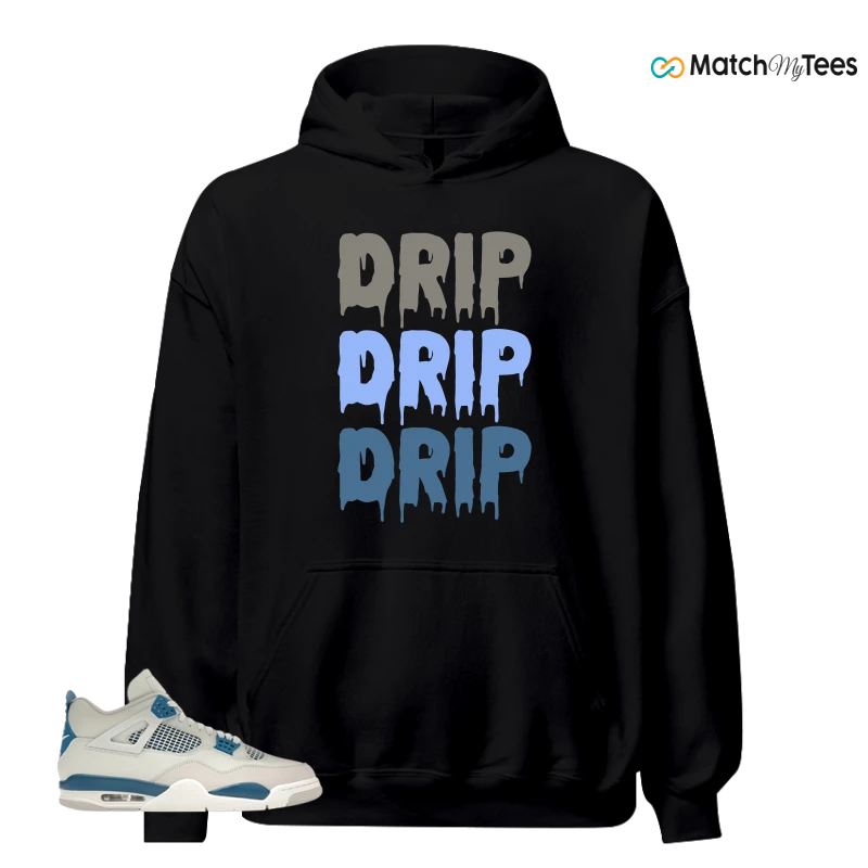 NIKE AIR JORDAN 4 MILITARY BLUE SNEAKER Matching Tees hoodie