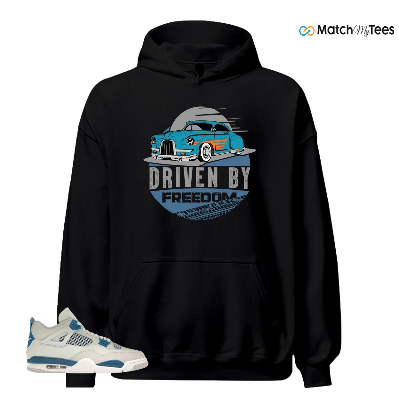 NIKE AIR JORDAN 4 MILITARY BLUE SNEAKER Matching Tees hoodie