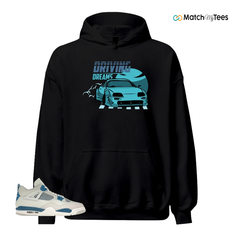 NIKE AIR JORDAN 4 MILITARY BLUE SNEAKER Matching Tees hoodie