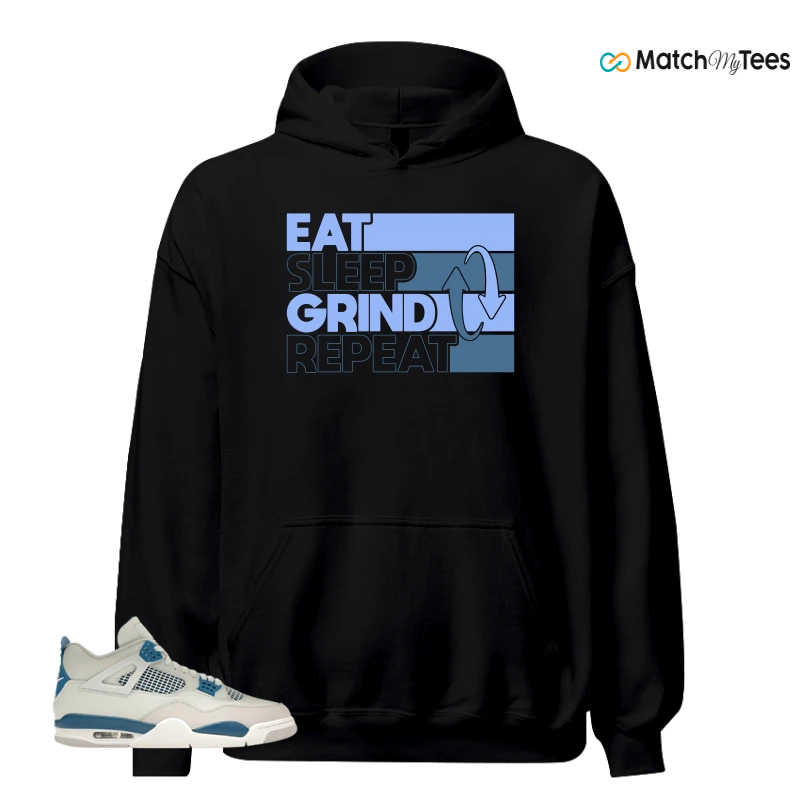NIKE AIR JORDAN 4 MILITARY BLUE SNEAKER Matching Tees hoodie