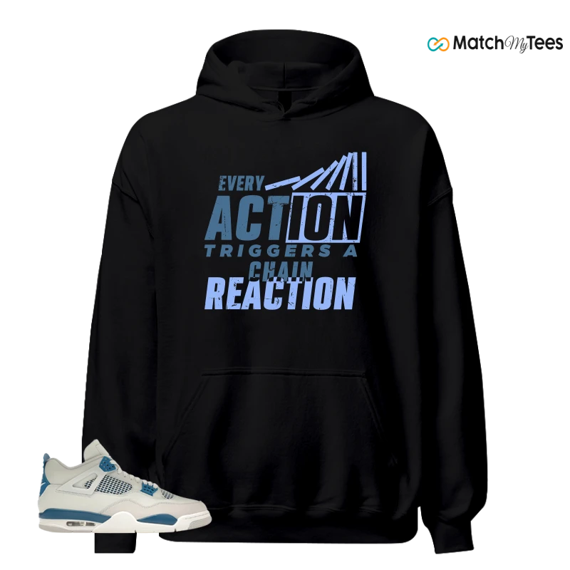 NIKE AIR JORDAN 4 MILITARY BLUE SNEAKER Matching Tees hoodie
