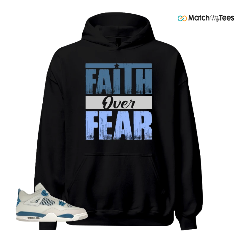 NIKE AIR JORDAN 4 MILITARY BLUE SNEAKER Matching Tees hoodie