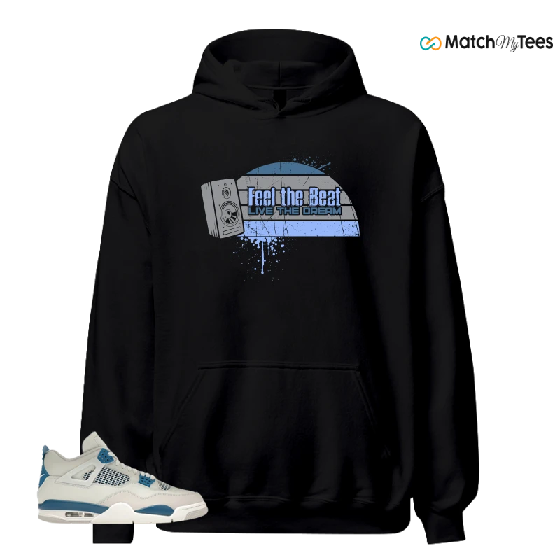NIKE AIR JORDAN 4 MILITARY BLUE SNEAKER Matching Tees hoodie