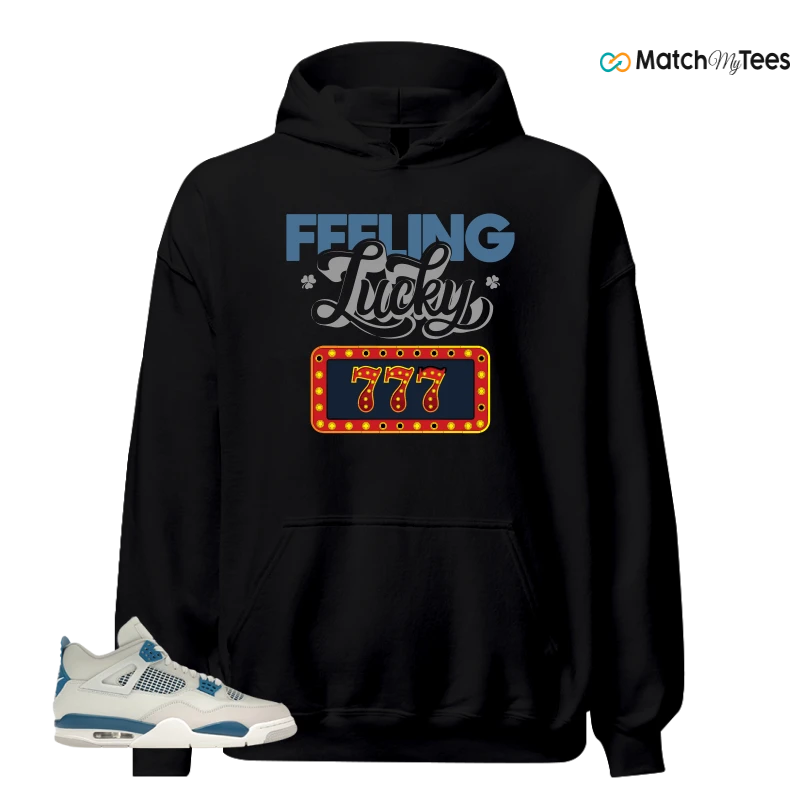 NIKE AIR JORDAN 4 MILITARY BLUE SNEAKER Matching Tees hoodie