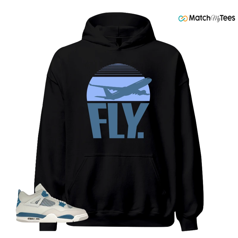 NIKE AIR JORDAN 4 MILITARY BLUE SNEAKER Matching Tees hoodie