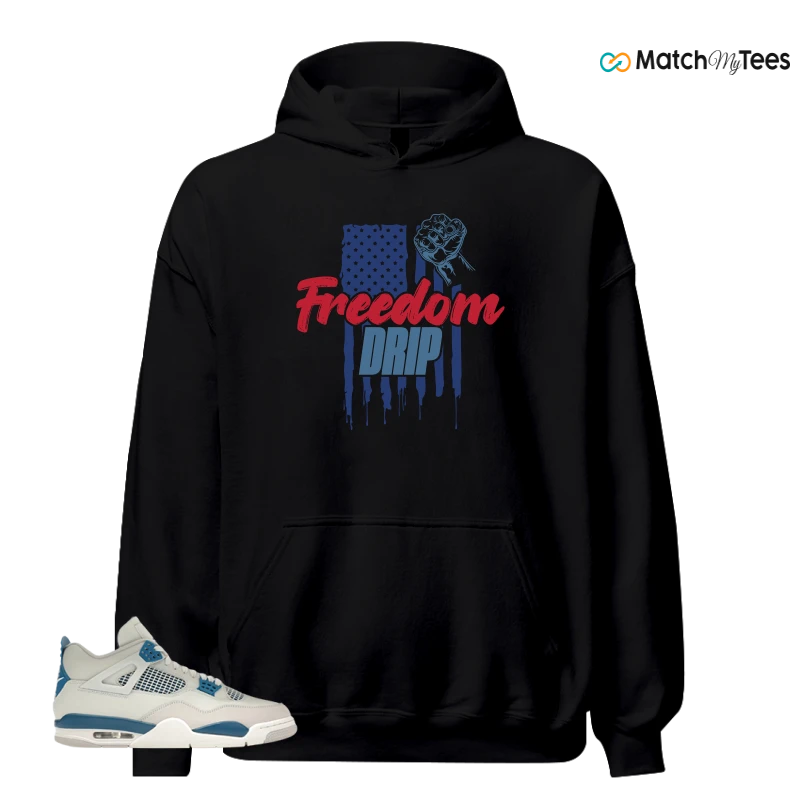 NIKE AIR JORDAN 4 MILITARY BLUE SNEAKER Matching Tees hoodie