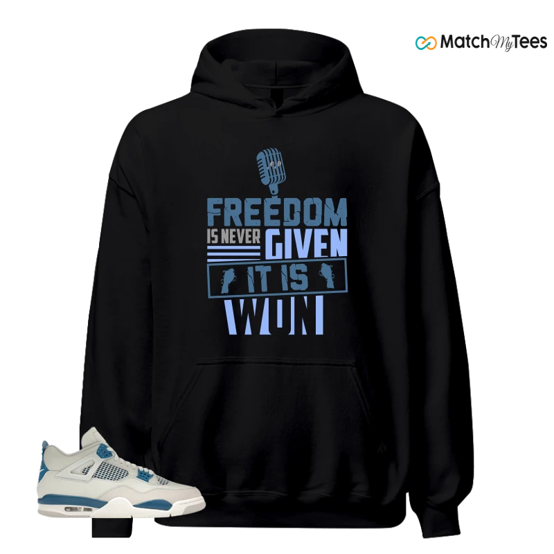 NIKE AIR JORDAN 4 MILITARY BLUE SNEAKER Matching Tees hoodie