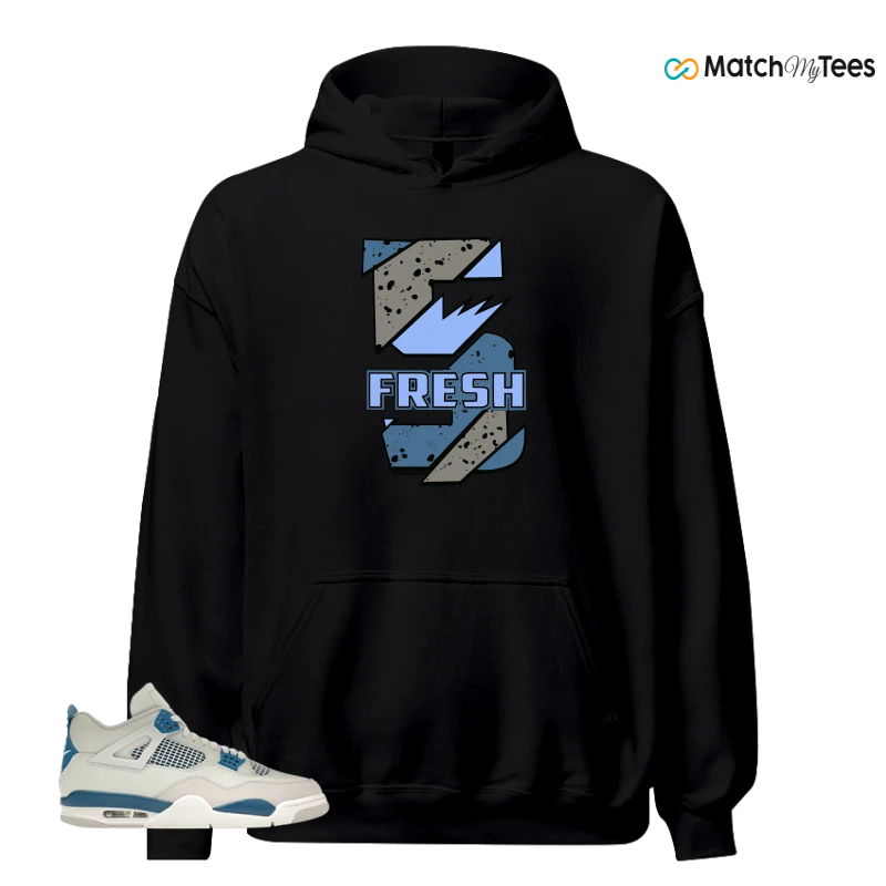 NIKE AIR JORDAN 4 MILITARY BLUE SNEAKER Matching Tees hoodie