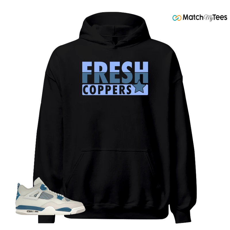 NIKE AIR JORDAN 4 MILITARY BLUE SNEAKER Matching Tees hoodie
