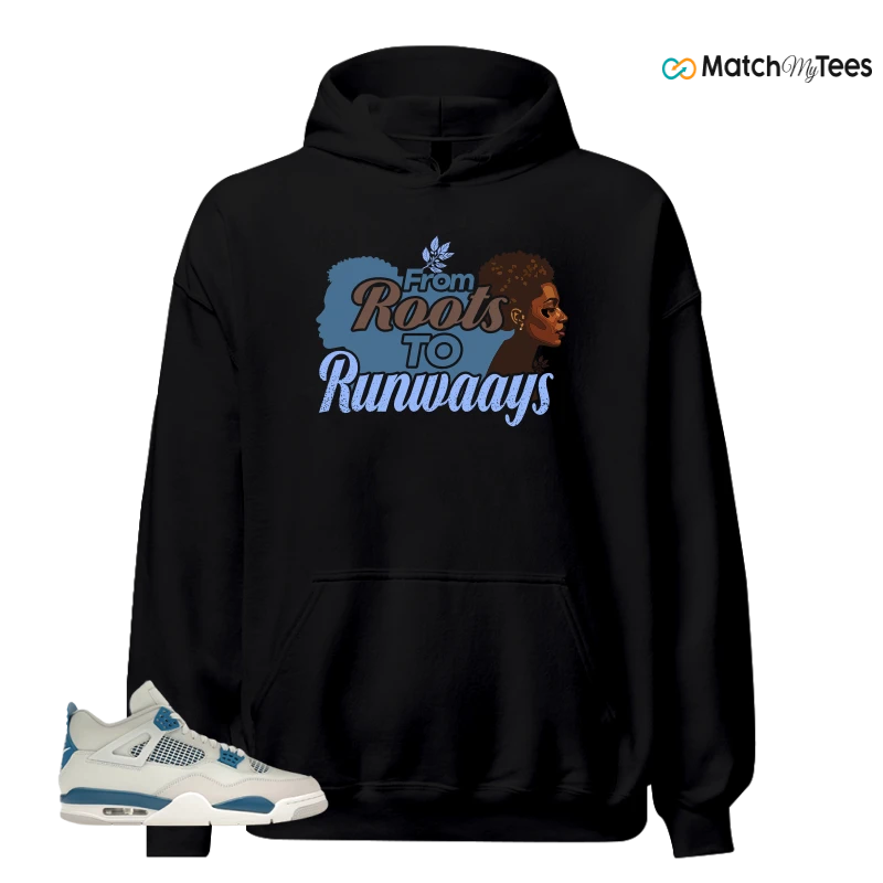 NIKE AIR JORDAN 4 MILITARY BLUE SNEAKER Matching Tees hoodie