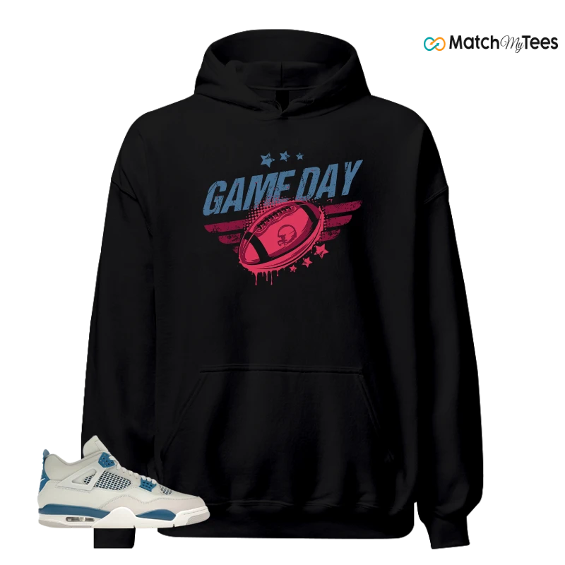 NIKE AIR JORDAN 4 MILITARY BLUE SNEAKER Matching Tees hoodie