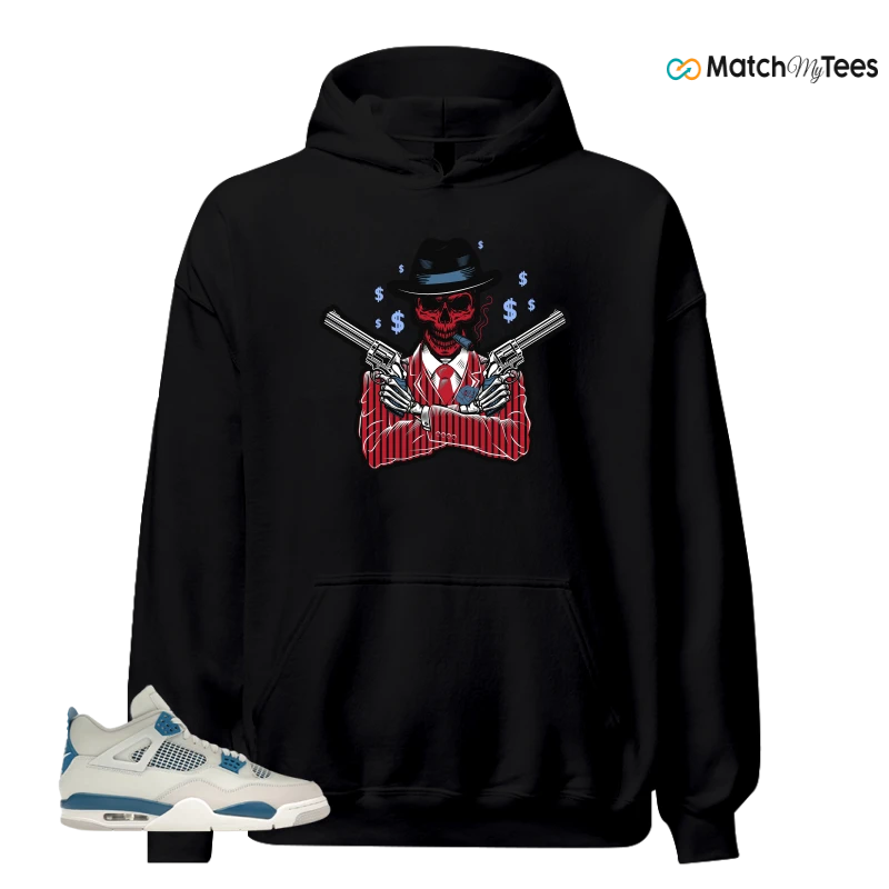 NIKE AIR JORDAN 4 MILITARY BLUE SNEAKER Matching Tees hoodie