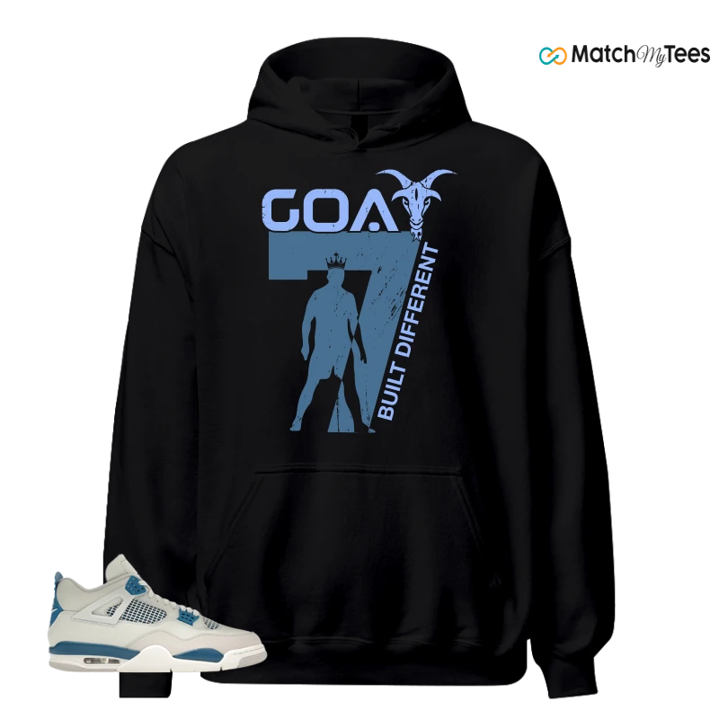 NIKE AIR JORDAN 4 MILITARY BLUE SNEAKER Matching Tees hoodie