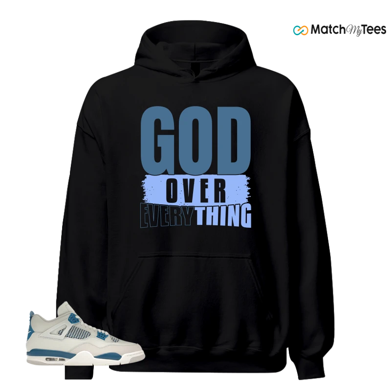 NIKE AIR JORDAN 4 MILITARY BLUE SNEAKER Matching Tees hoodie