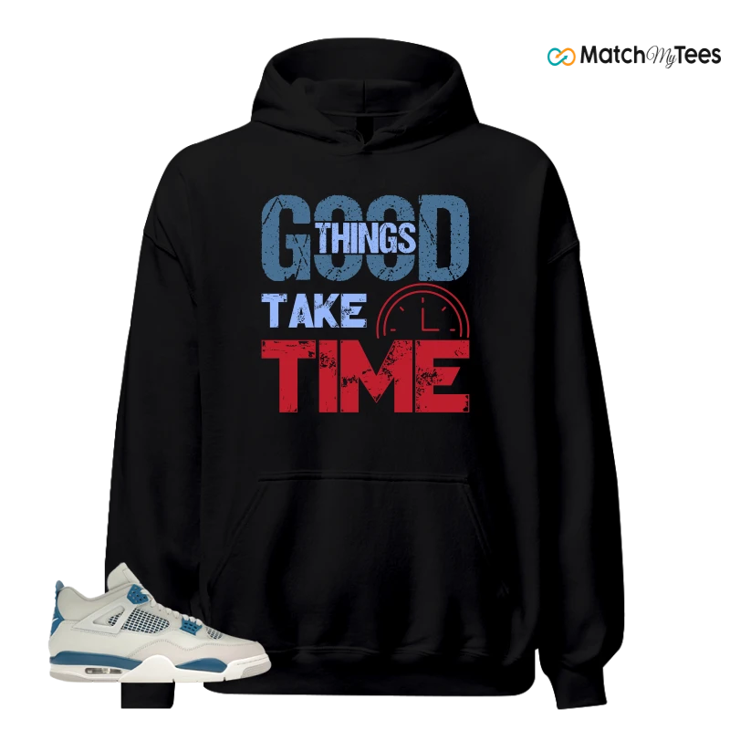 NIKE AIR JORDAN 4 MILITARY BLUE SNEAKER Matching Tees hoodie