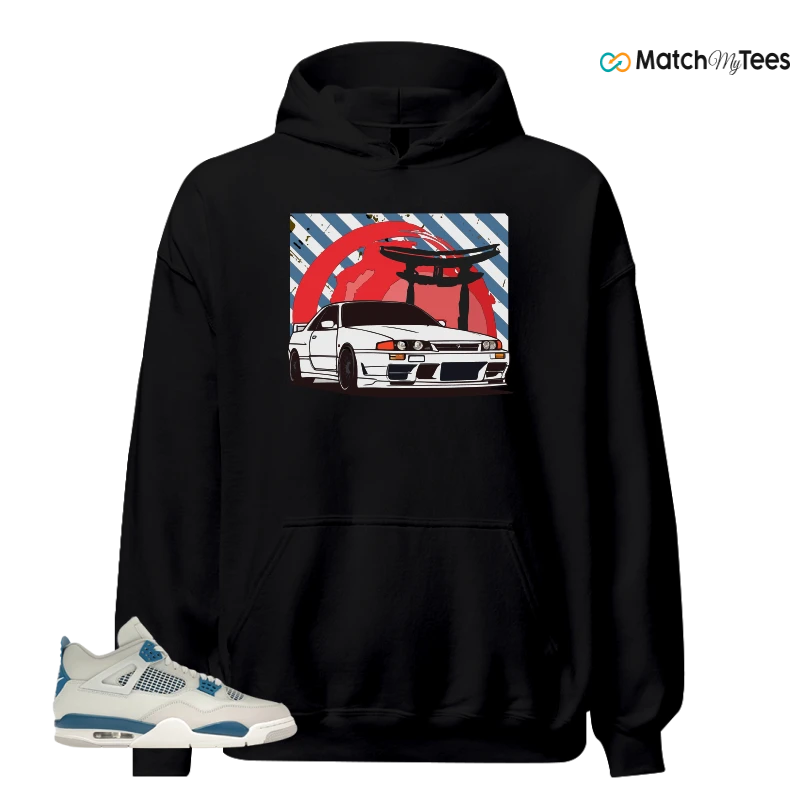 NIKE AIR JORDAN 4 MILITARY BLUE SNEAKER Matching Tees hoodie