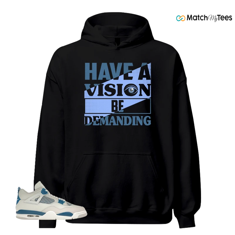 NIKE AIR JORDAN 4 MILITARY BLUE SNEAKER Matching Tees hoodie