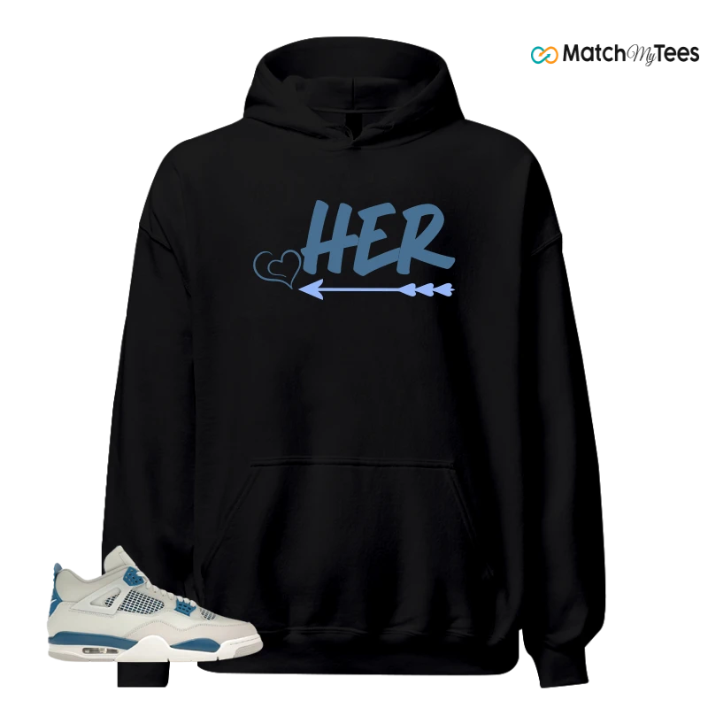 NIKE AIR JORDAN 4 MILITARY BLUE SNEAKER Matching Tees hoodie